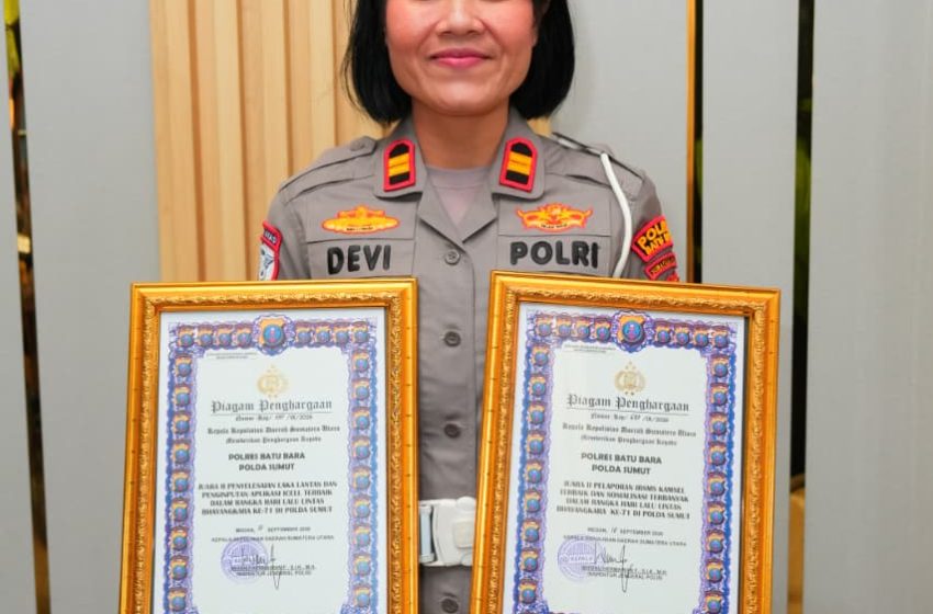 HUT Lalu Lintas ke-71, Satlantas Polres Batu Bara Raih Dua Penghargaan Polda Sumut