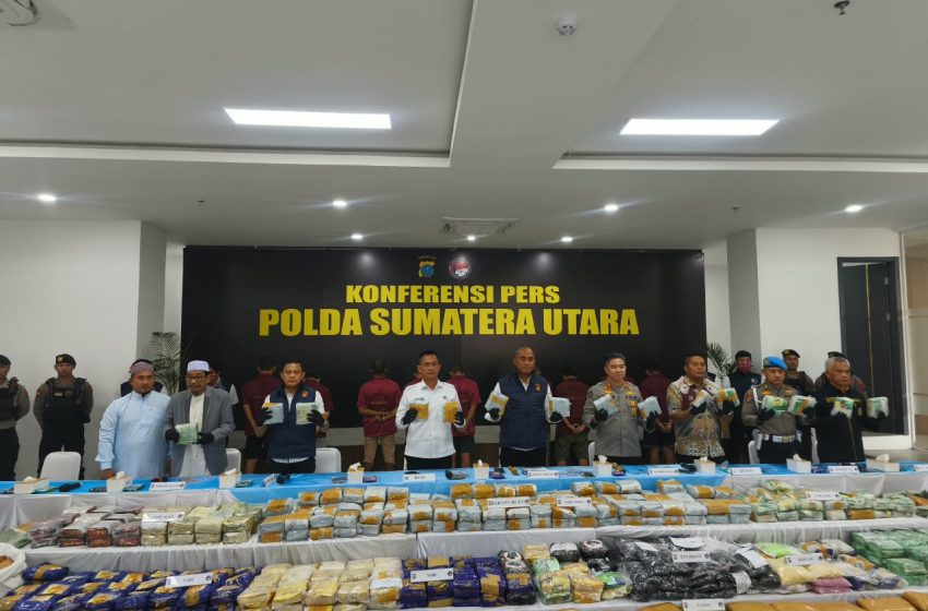  Polda Sumut Ungkap Tiga Kasus Narkoba, Ringkus 244 Kg Sabu dan 9 Tersangka 
