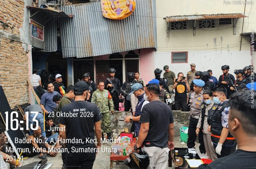  Polda Sumut Grebek Sarang Narkoba di Jalan Badur Medan Maimun, 15 Orang Diamankan