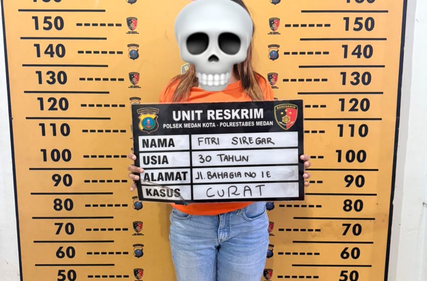  Terekam CCTV, Polsek Medan Kota Tangkap Residivis Wanita Curi Tabung Gas 