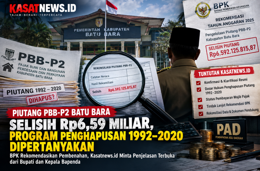  Piutang PBB-P2 Batu Bara Selisih Rp6,59 Miliar, Program Penghapusan 1992–2020 Dipertanyakan?